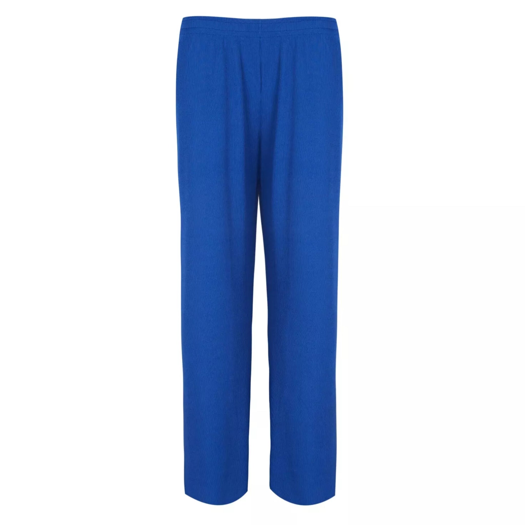 Women’s classic wide leg palazzo trousers in royal blue – lightweight casual and summer fashion pants.